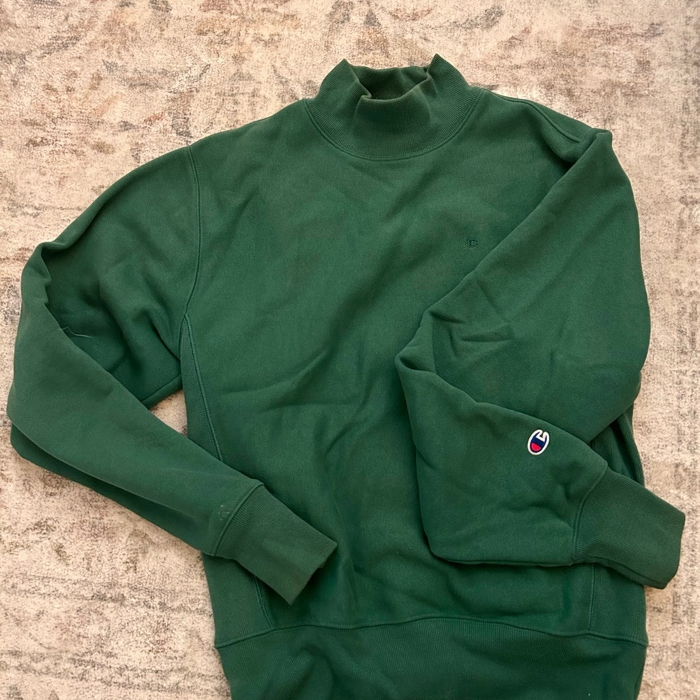 Green Champion Mock Neck Sweater Small